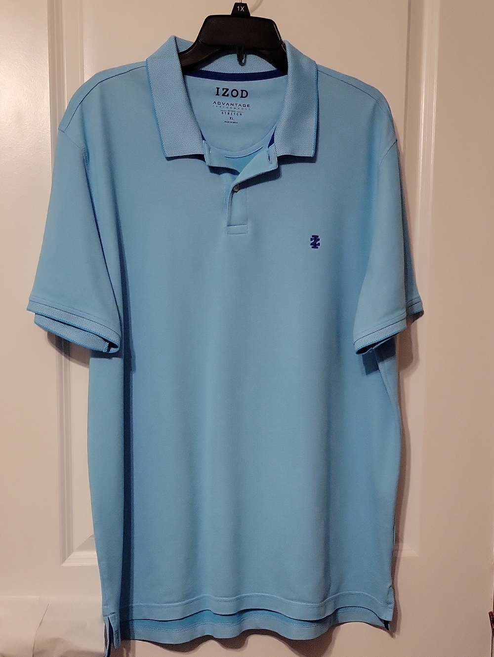 Izod Men's S/S Polo Shirt. XL Aqua Blue. Like New.